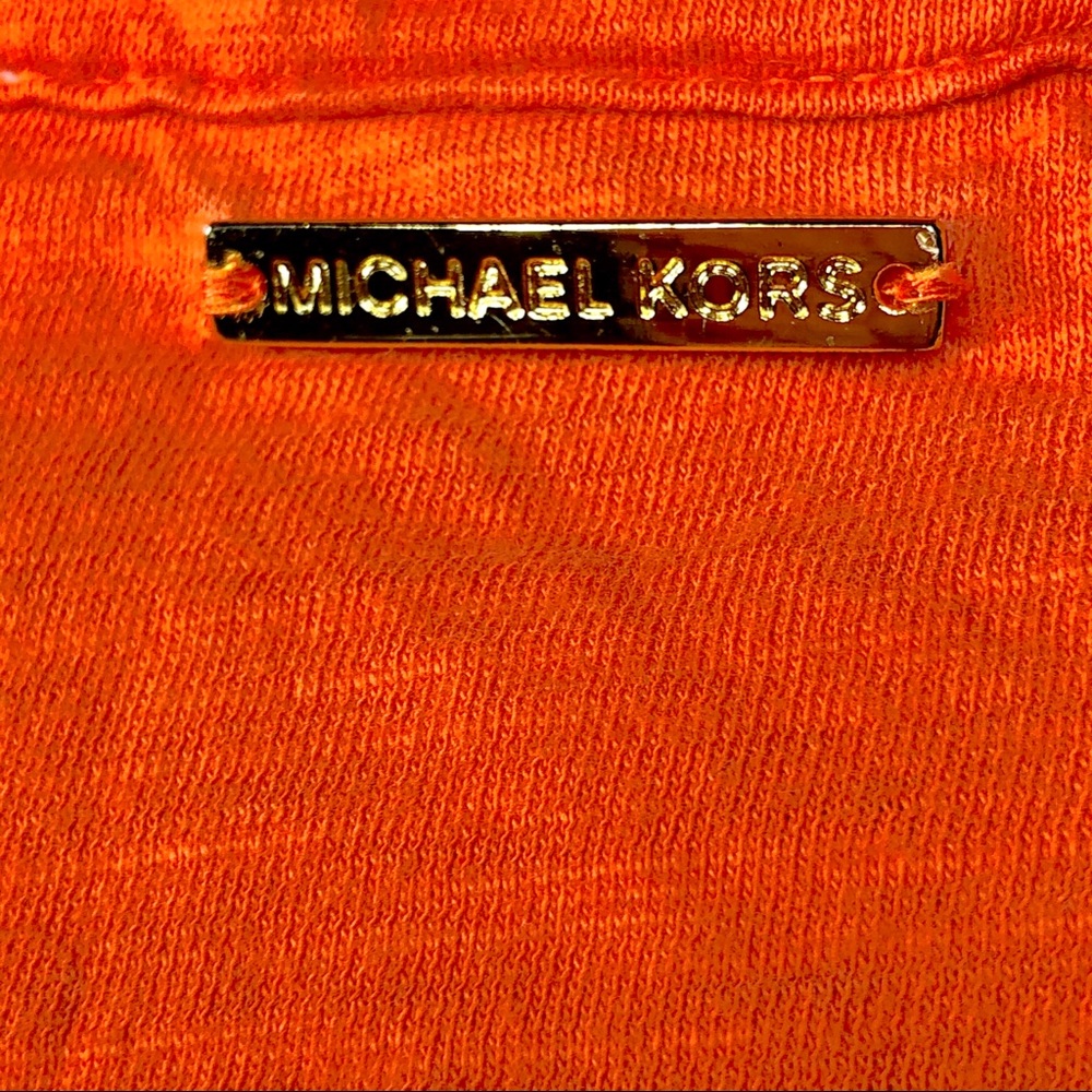 Michael Kors Short Sleeve Orange Blouse Shirt Sz L - Picture 4 of 6